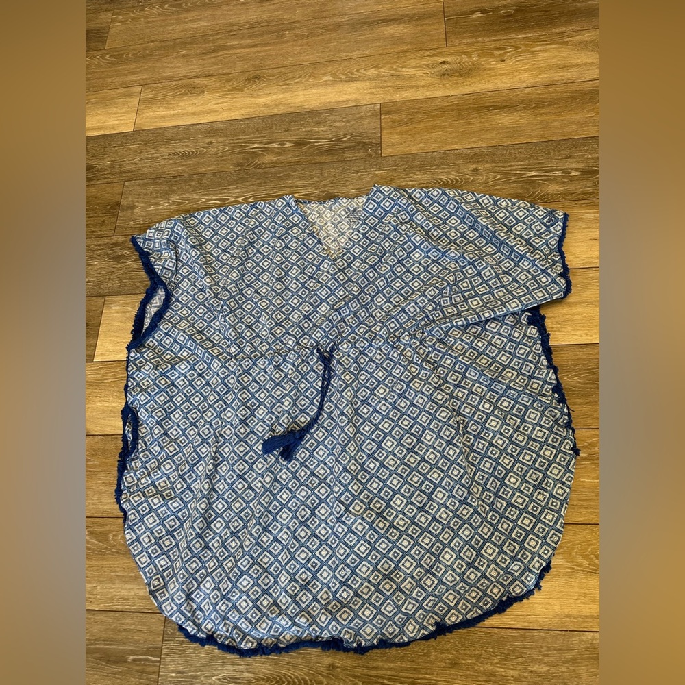 UV SKINZ Blue Geometric Patterned Kaftan Swimsuit Coverup